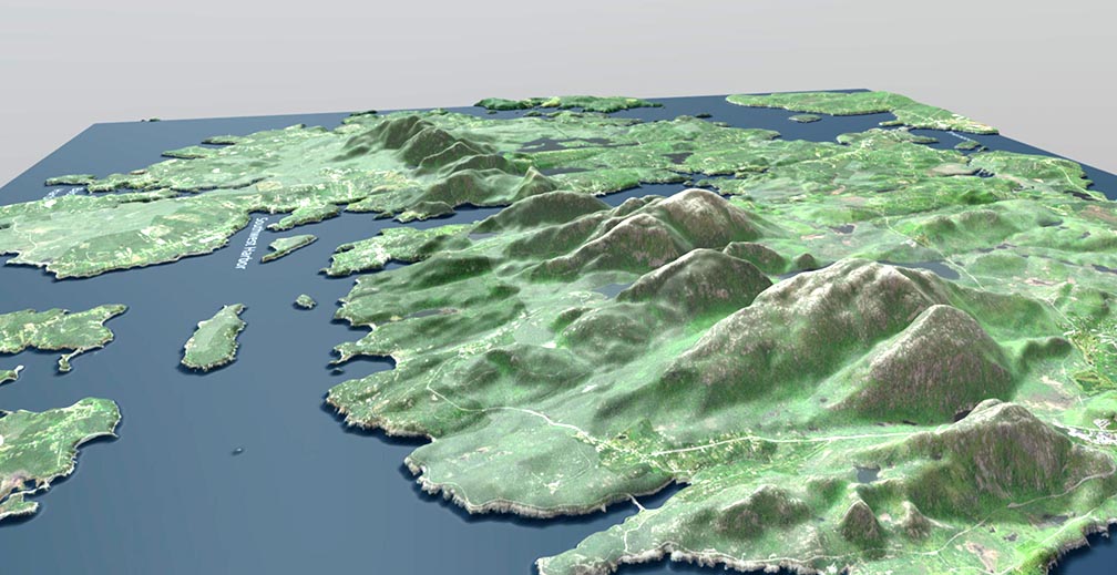 3 dimensional map of MDI mountains