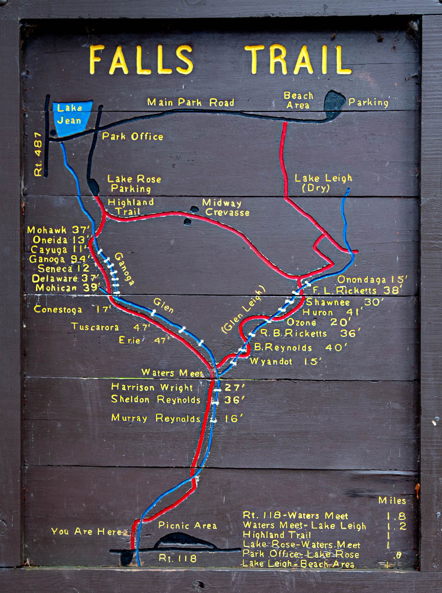 Map of Ricketts Glen Falls Trail