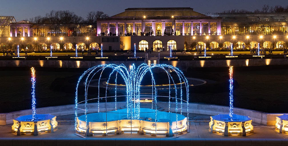 Longwood Gardens at night