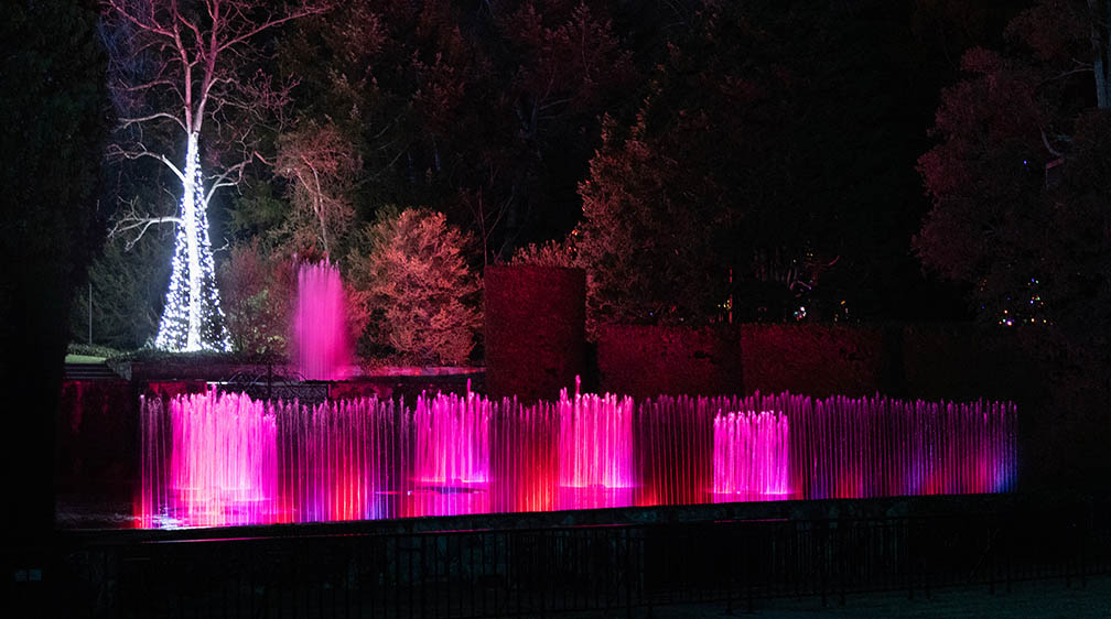 Fountain light show at Longwood Gardens